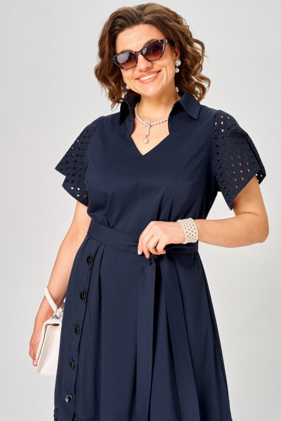 Платье EVA GRANT 7325 темно-синий - фото 9