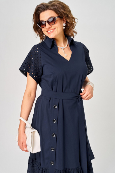 Платье EVA GRANT 7325 темно-синий - фото 8