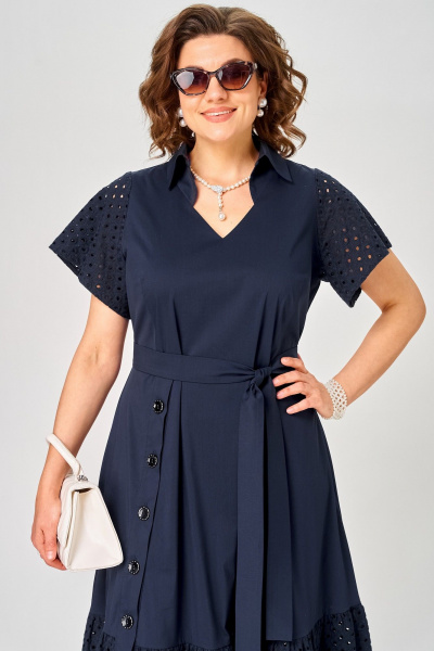 Платье EVA GRANT 7325 темно-синий - фото 7