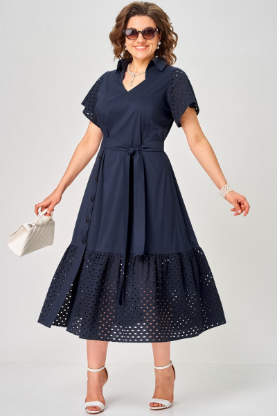 Платье EVA GRANT 7325 темно-синий - фото 6
