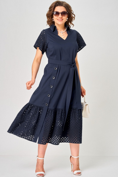 Платье EVA GRANT 7325 темно-синий - фото 5