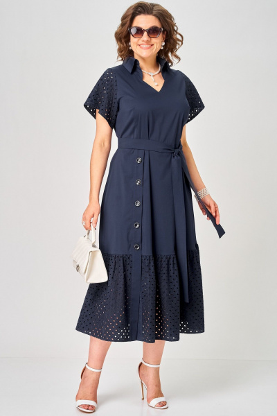 Платье EVA GRANT 7325 темно-синий - фото 1