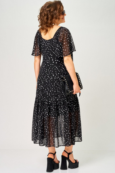 Платье EVA GRANT 7246 черный_горох - фото 8