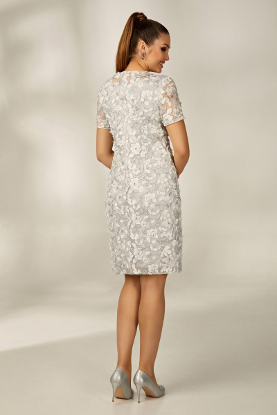 Платье Condra 10091 серый-серебристый - фото 3
