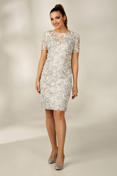 Платье Condra 10091 серый-серебристый - фото 1