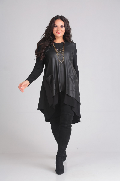 Туника Andrea Style 00119Б черный - фото 2