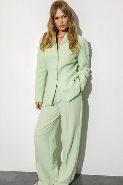Брюки, жакет, шарф PiRS 6747 фисташковый - фото 6