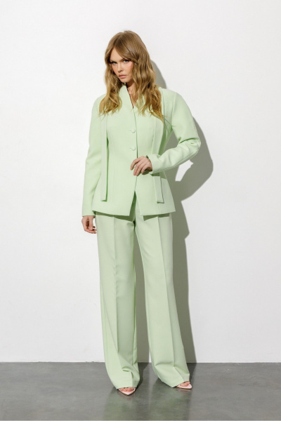 Жакет, шарф PiRS 6748 фисташковый - фото 4