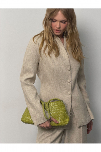 Брюки, жакет, шарф PiRS 6763 бежевый - фото 9