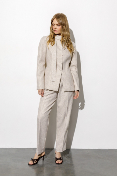 Жакет, шарф PiRS 6764 бежевый - фото 2