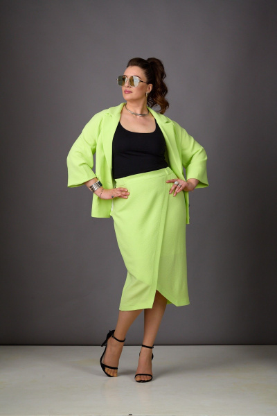 Жакет, юбка Rosheli 1189 салатовый - фото 2