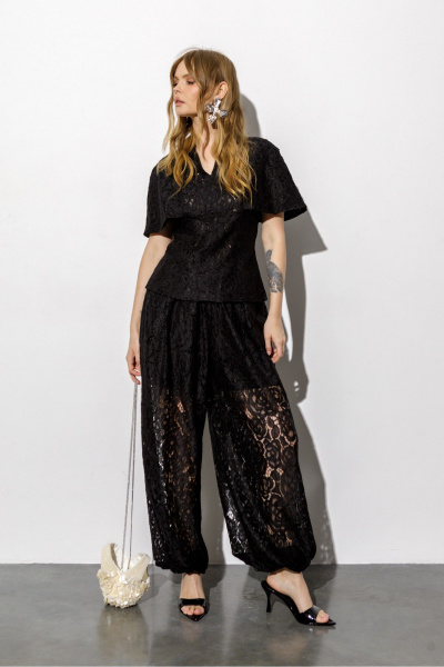 Блуза, брюки PiRS 6766 черный - фото 2