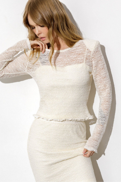 Лонгслив, топ, юбка PiRS 6768 айвори - фото 9