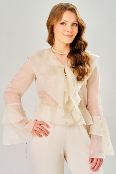 Блуза Fita 20812 экрю - фото 6