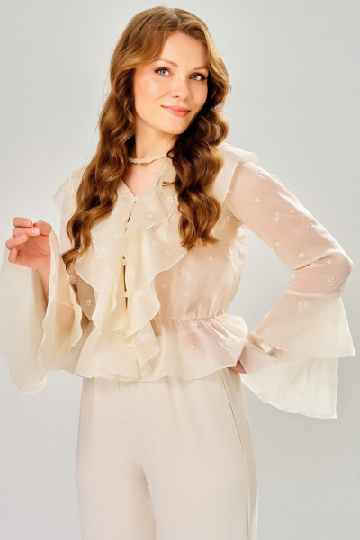 Блуза Fita 20812 экрю - фото 2