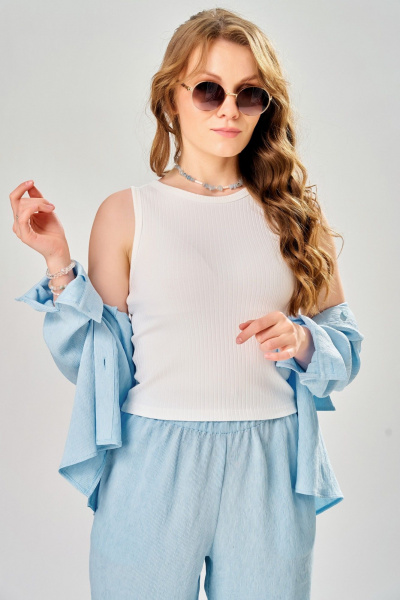 Брюки, рубашка Fita 3312 небесно-голубой - фото 6