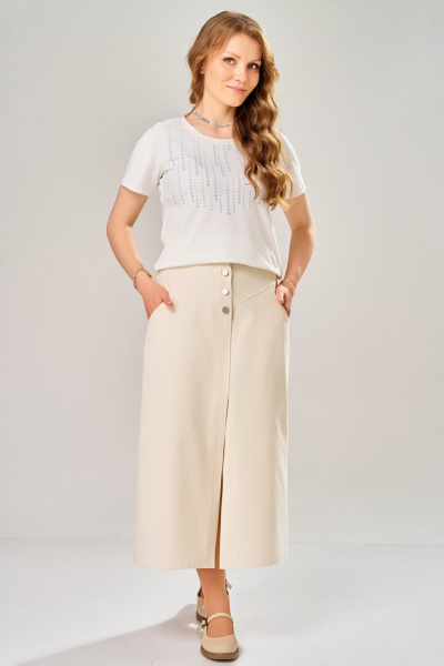 Джемпер, бомбер, юбка Fita 4202 ванильный_желтый - фото 7