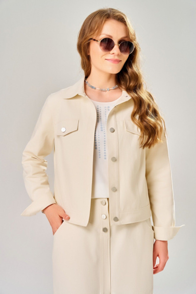 Джемпер, бомбер, юбка Fita 4202 ванильный_желтый - фото 6