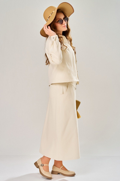 Джемпер, бомбер, юбка Fita 4202 ванильный_желтый - фото 3