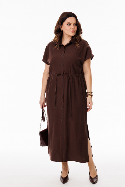 Брошь, платье ANIDEN 724-1 коричевый - фото 11