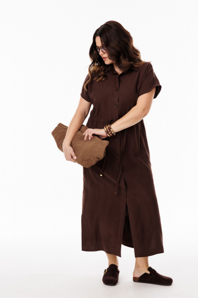 Брошь, платье ANIDEN 724-1 коричевый - фото 4