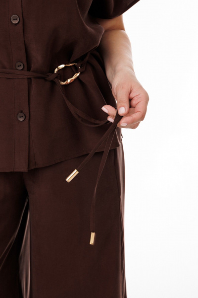 Блуза, брюки, пояс ANIDEN 61111-1 коричевый - фото 10