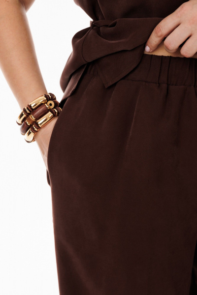 Блуза, брюки, пояс ANIDEN 61113-1 коричевый - фото 7