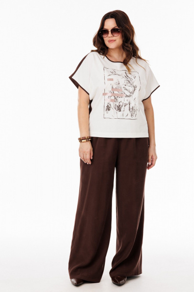 Блуза, брюки ANIDEN 61114-1  коричевый - фото 4