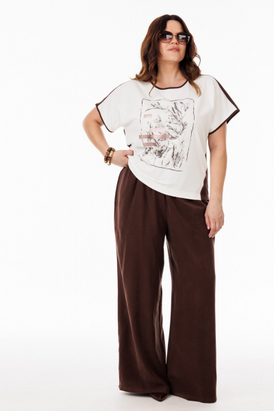 Блуза, брюки ANIDEN 61114-1  коричевый - фото 3