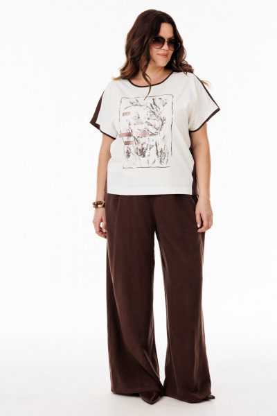 Блуза, брюки ANIDEN 61114-1  коричевый - фото 2