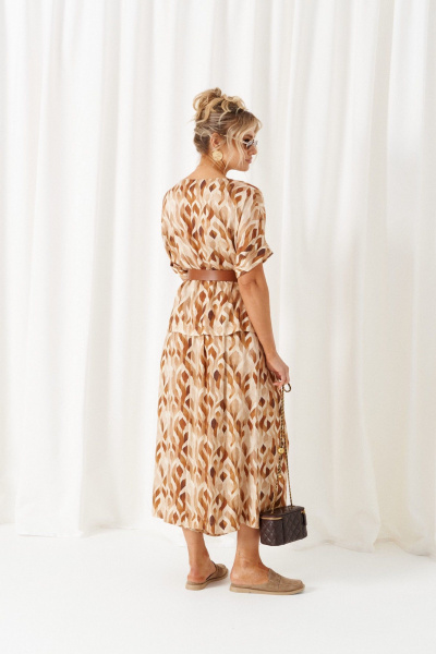 Блуза, брюки Beautiful&Free 6464 бежево-ореховый - фото 8