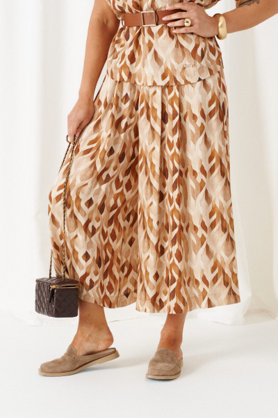 Блуза, брюки Beautiful&Free 6464 бежево-ореховый - фото 6