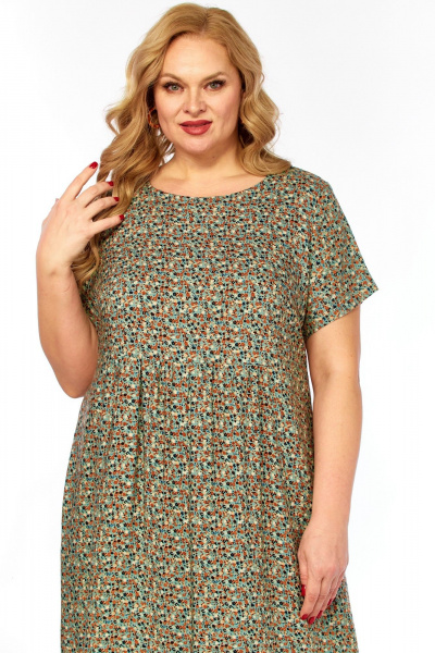 Платье LadyThreeStars 2580 мятный-принт - фото 5