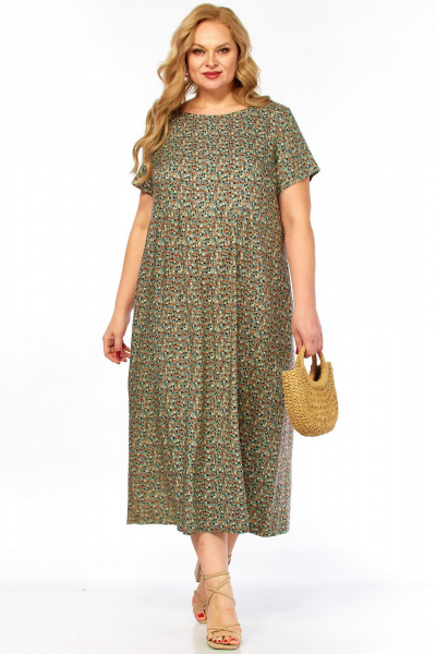 Платье LadyThreeStars 2580 мятный-принт - фото 2