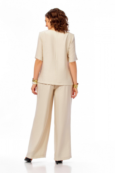 Блуза, брюки Ольга Стиль С1028 бежевый - фото 3