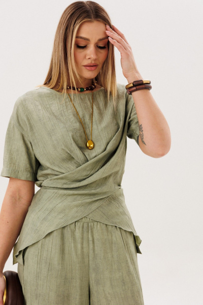 Блуза, брюки Fantazia Mod 5405 олива - фото 5