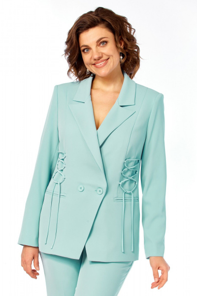 Брюки, жакет Ольга Стиль С-998 мятный - фото 6