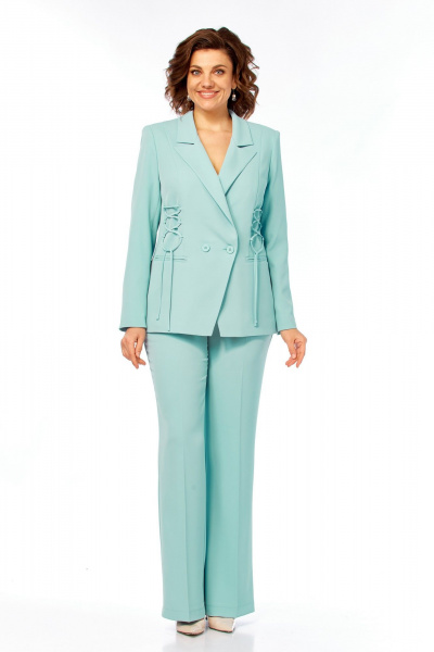 Брюки, жакет Ольга Стиль С-998 мятный - фото 2