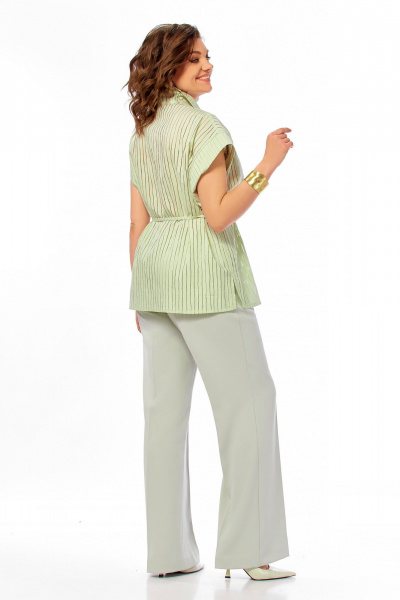Блуза, брюки Ольга Стиль С-1029 светло-зеленый - фото 8