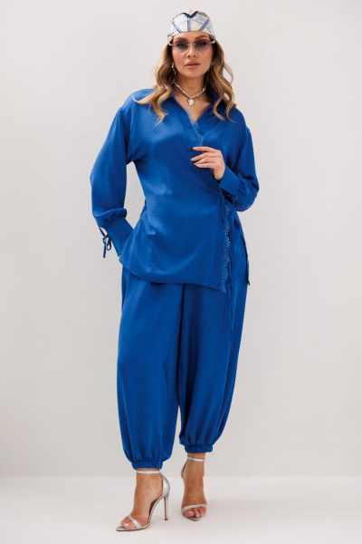 Блуза, брюки Anastasia м-1357 васильковый - фото 20