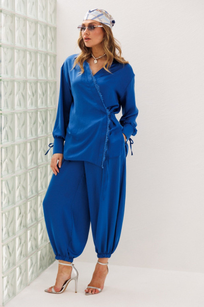 Блуза, брюки Anastasia м-1357 васильковый - фото 5