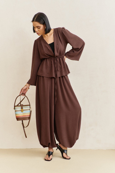 Блуза, брюки FLAIM 2100 коричневый - фото 5