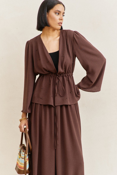 Блуза, брюки FLAIM 2100 коричневый - фото 3