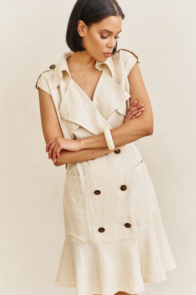 Платье FLAIM 2103 бежевый - фото 6