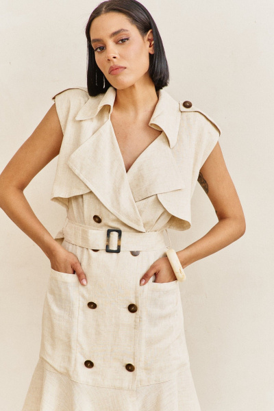 Платье FLAIM 2103 бежевый - фото 4