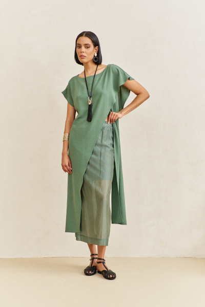 Платье FLAIM 2104 зеленый-мох - фото 4