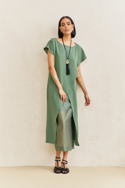 Платье FLAIM 2104 зеленый-мох - фото 1