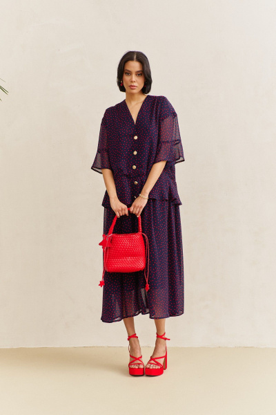 Платье FLAIM 2110.01 синий - фото 3