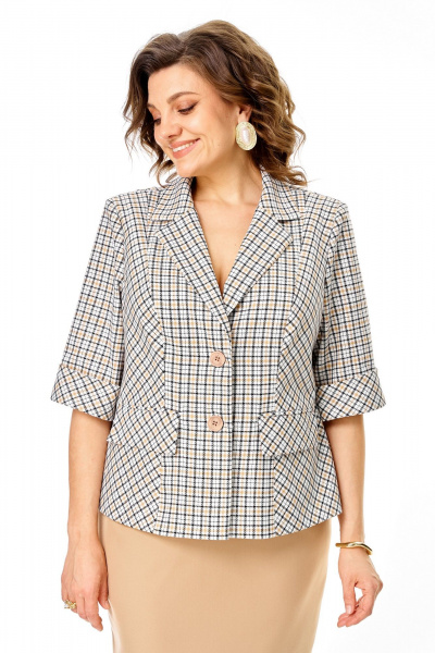 Жакет, юбка VI ORO VR-1247 бежевый - фото 9