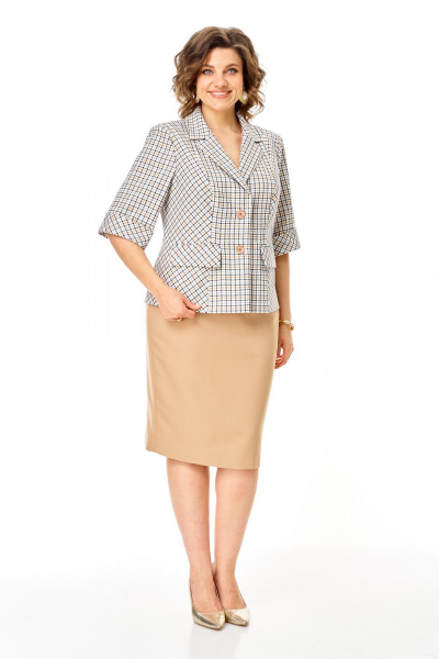 Жакет, юбка VI ORO VR-1247 бежевый - фото 8